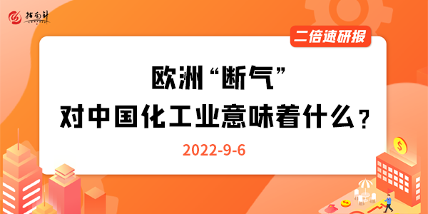 《二倍速研报》欧洲“断气”对中国化工业意味着什么？