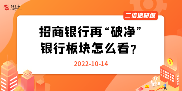 《二倍速研报》招商银行再“破净”，银行板块怎么看？