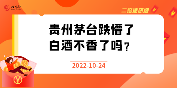 《二倍速研报》贵州茅台跌懵了，白酒不香了吗？