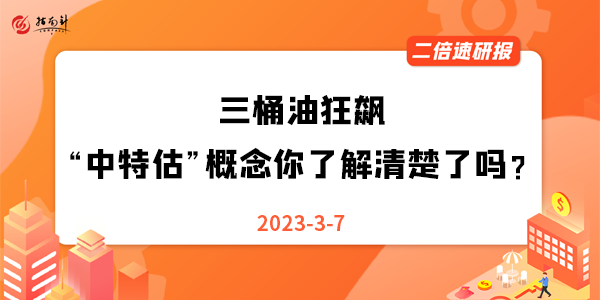 《二倍速研报》三桶油狂飙！“中特估”概念你了解清楚了吗？