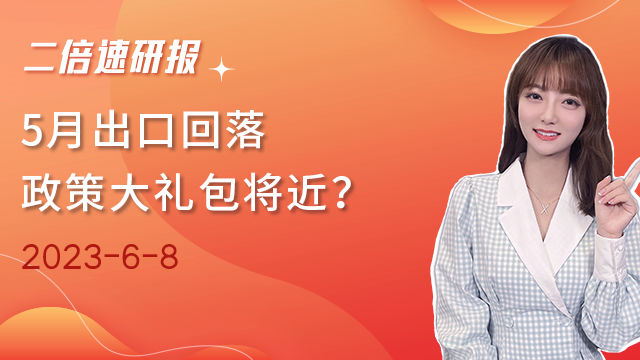 《二倍速研报》5月出口回落，政策大礼包将近？